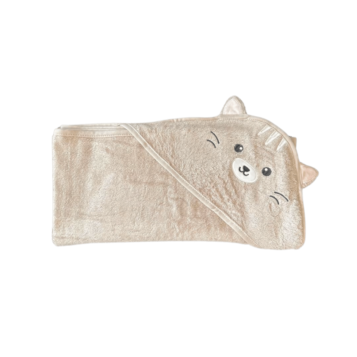 Organic Bamboo Baby Hooded Towel (Cat) - Option to personalize it