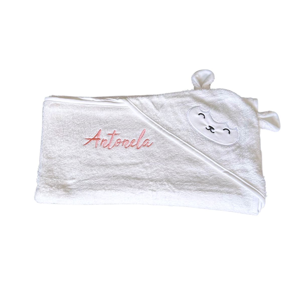 Organic Bamboo Baby Hooded Towel (Lamb) - Option to personalize it