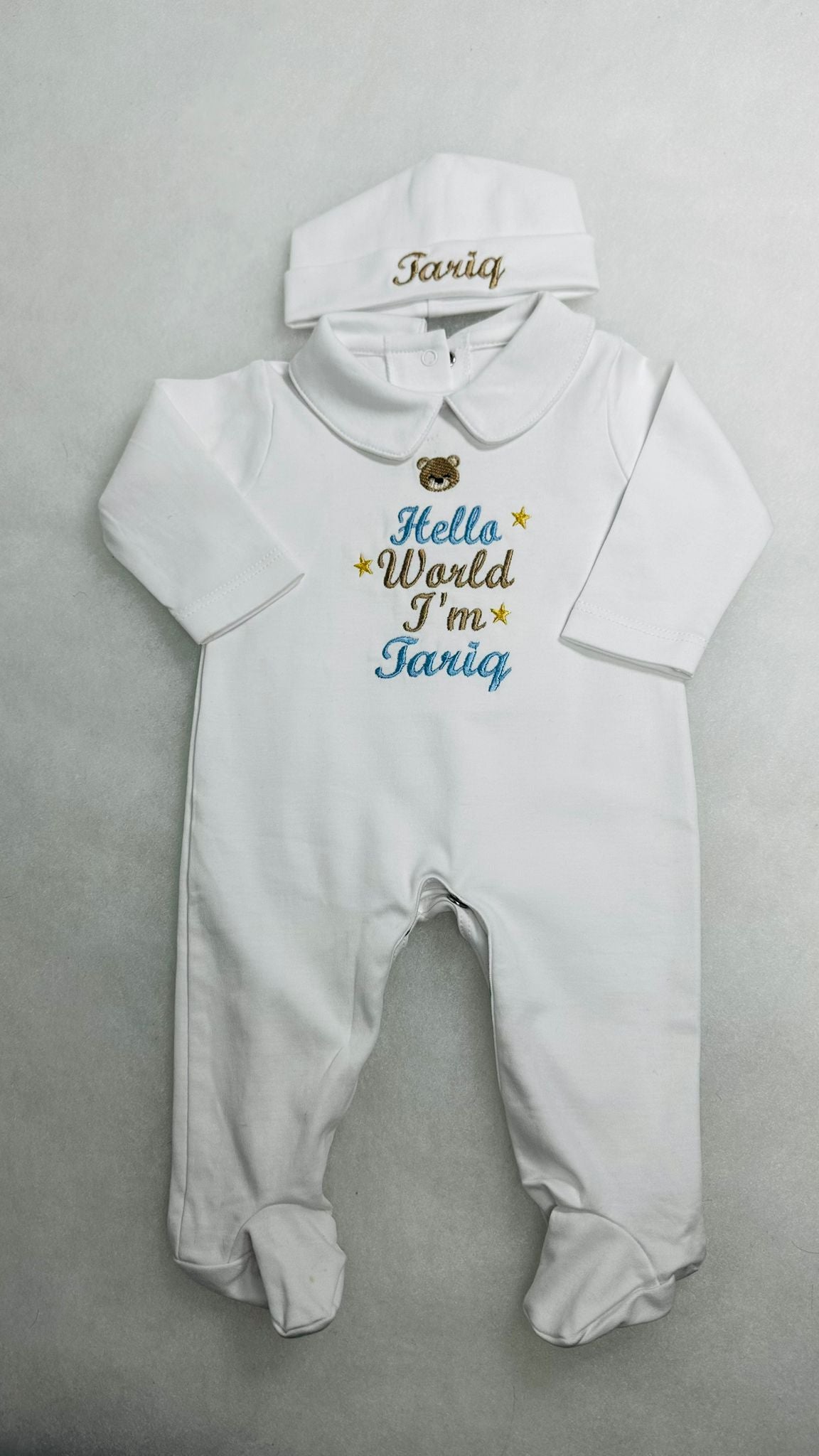 White Collared Footed Romper