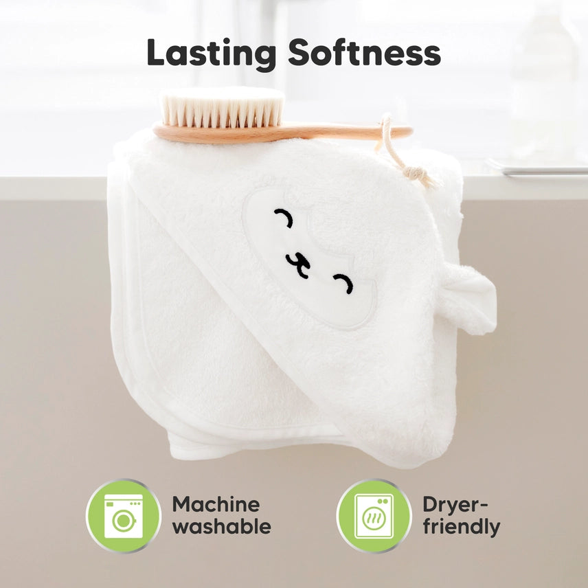 Organic Bamboo Baby Hooded Towel (Lamb) - Option to personalize it