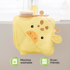 Organic Bamboo Baby Hooded Towel (Giraffe) - Option to personalize it