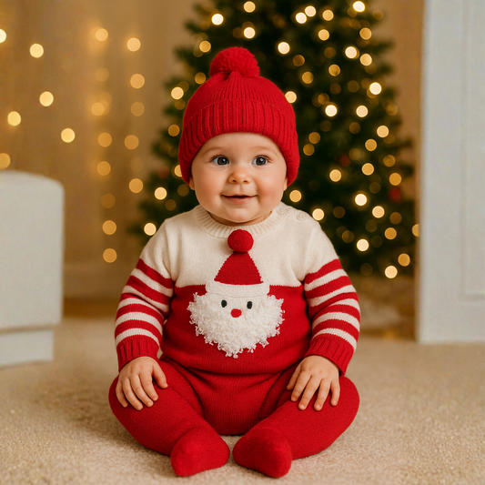 Santa Baby 3-Piece Christmas Set — Sweater, Pants & Hat