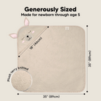 Organic Bamboo Baby Hooded Towel (Alpaca) - Option to personalize it