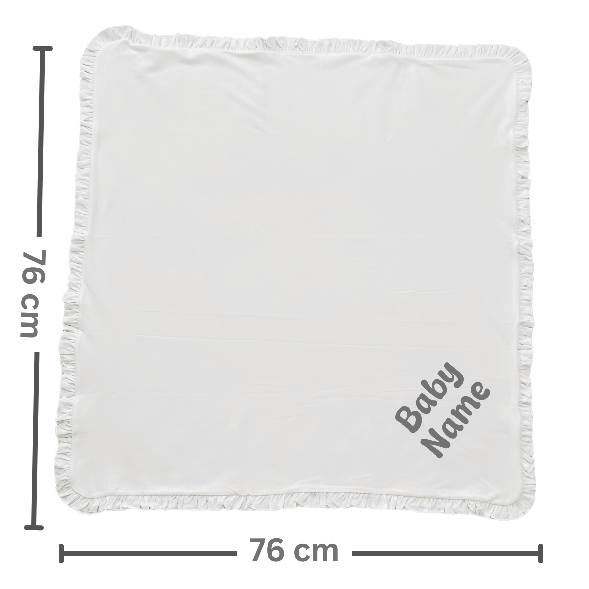 Premium Pima Cotton White Ruffle Blanket