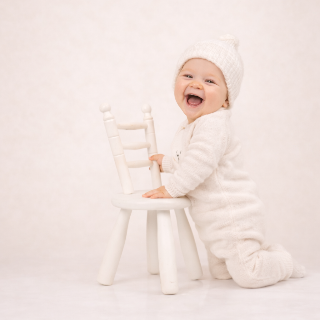 Knitted Baby Coming Home Outfit with 3D Bunny Design
