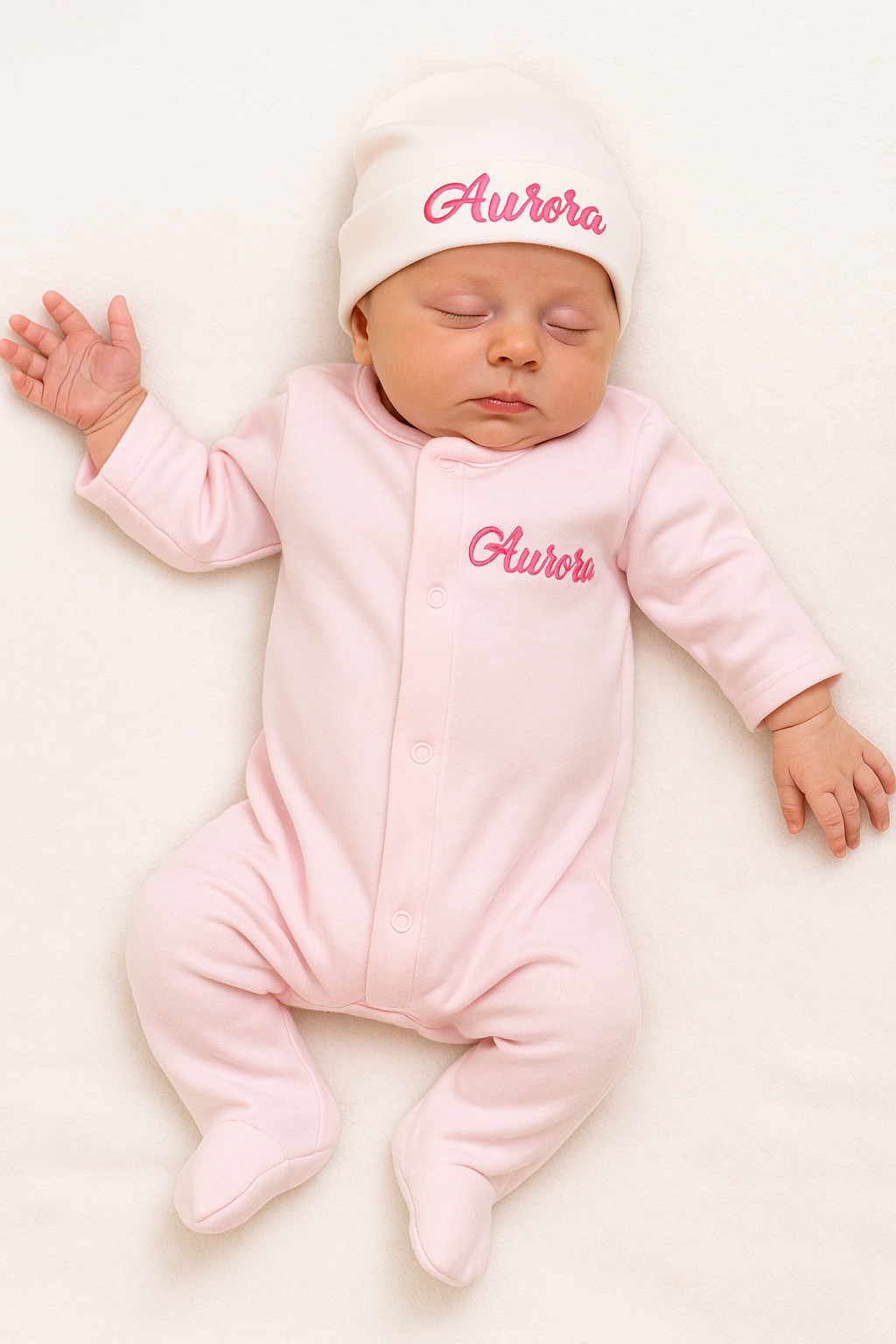 Pink Footie and Hat