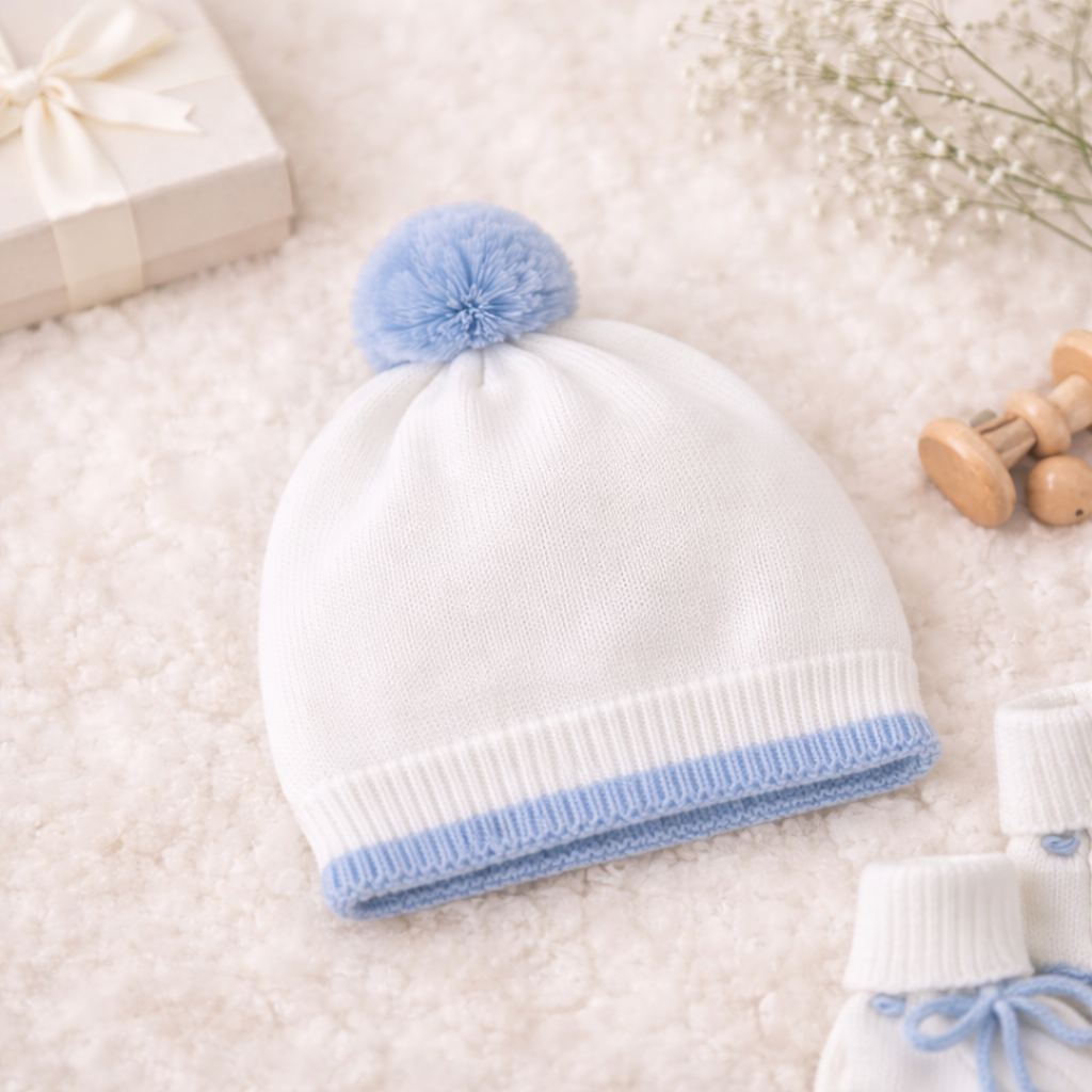 Little Bunny Knitted Baby Outfit – Pima Cotton Baby Gift Set for Baby Photoshoots