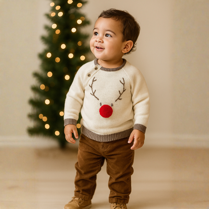 Reindeer Knit Christmas Sweater – Baby & Toddler