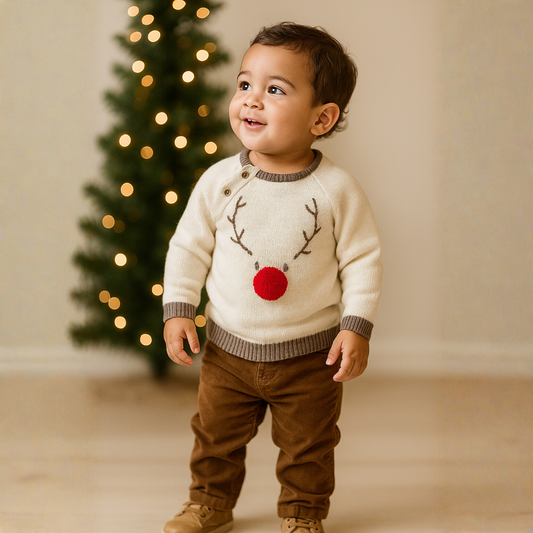 Reindeer Knit Christmas Sweater – Baby & Toddler