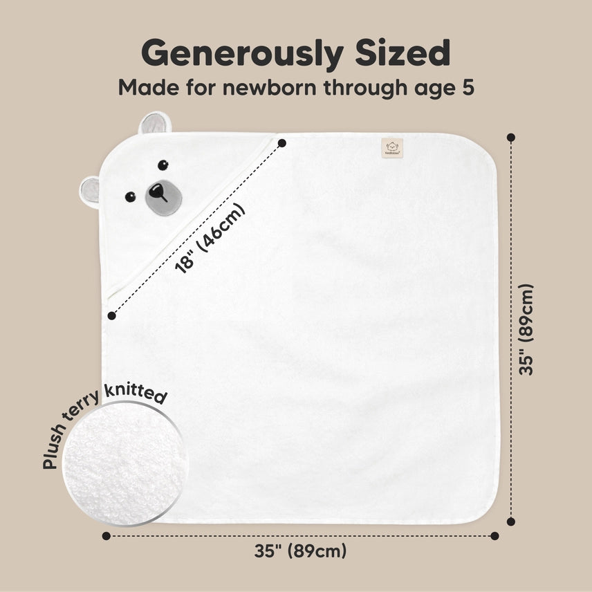 Organic Bamboo Baby Hooded Towel (Bear) - Option to personalize it