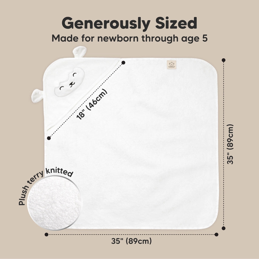 Organic Bamboo Baby Hooded Towel (Lamb) - Option to personalize it