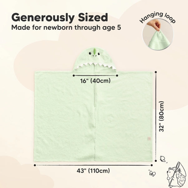 Organic Cotton Baby Hooded Towel - Draco