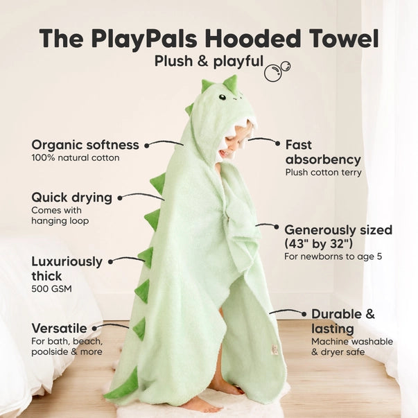 Organic Cotton Baby Hooded Towel - Draco