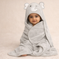 Organic Bamboo Baby Hooded Towel (Elephant) - Option to personalize it