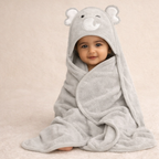 Organic Bamboo Baby Hooded Towel (Elephant) - Option to personalize it