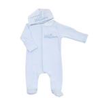 Baby Blue Picot Footie and Hat