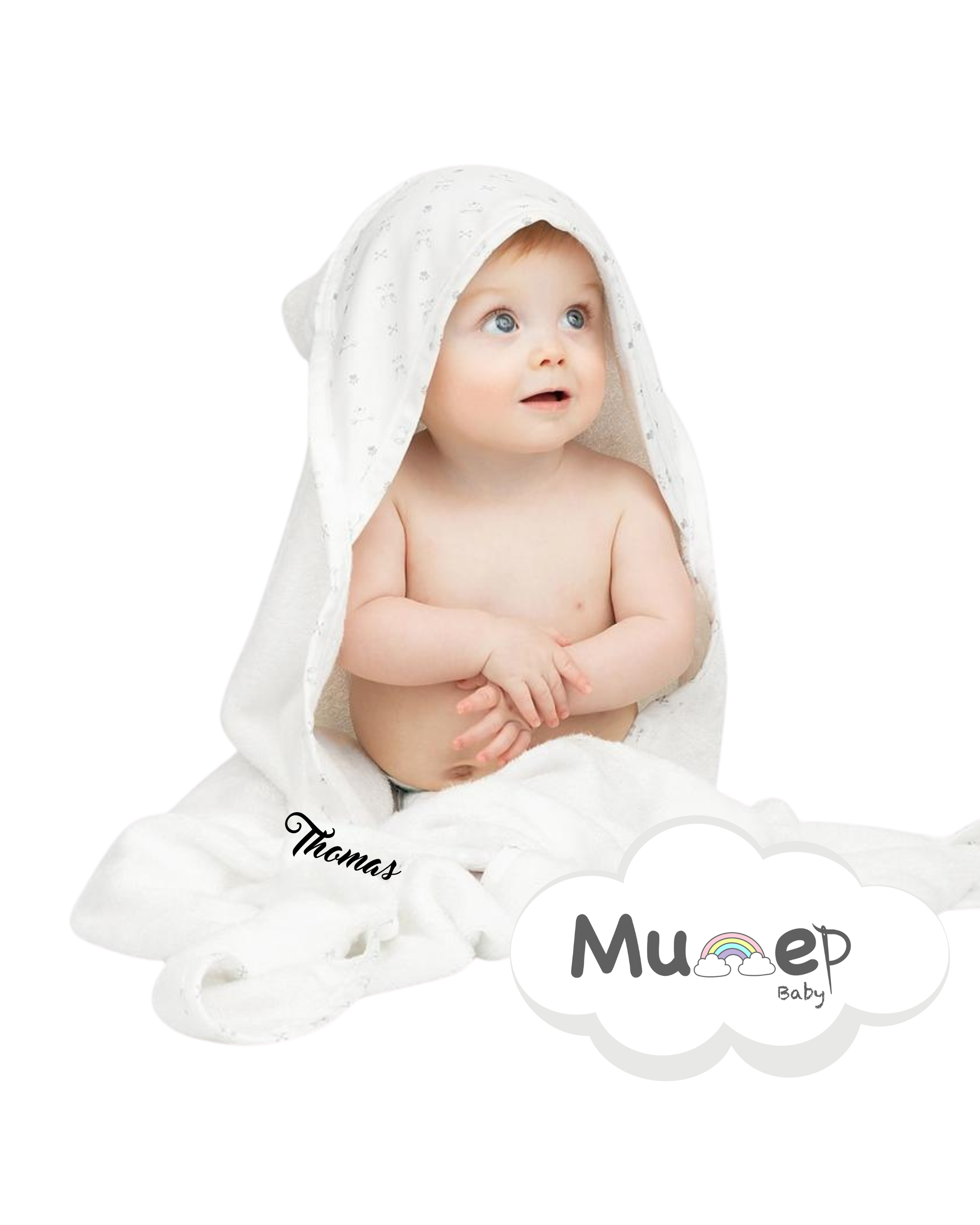Organic Bamboo Baby Hooded Towel (Ears) - Option to personalize it