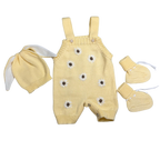 Spring Floral Knitted Baby Girl Outfit – Pima Cotton Newborn Gift Set for Baby Photoshoot