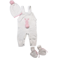 Adorable Bunny 3-Piece Knitted Baby Outfit for Coming Home, Sleeveless Romper