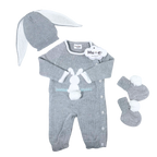 Little Bunny Knitted Baby Outfit – Pima Cotton Baby Gift Set for Baby Photoshoots