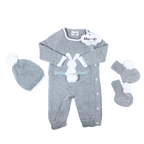 Little Bunny Knitted Baby Outfit – Pima Cotton Baby Gift Set for Baby Photoshoots