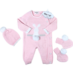 Little Bunny Knitted Baby Outfit – Pima Cotton Baby Gift Set for Baby Photoshoots