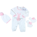 Little Bunny Knitted Baby Outfit – Pima Cotton Baby Gift Set for Baby Photoshoots