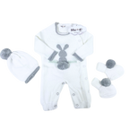Little Bunny Knitted Baby Outfit – Pima Cotton Baby Gift Set for Baby Photoshoots
