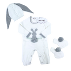 Little Bunny Knitted Baby Outfit – Pima Cotton Baby Gift Set for Baby Photoshoots