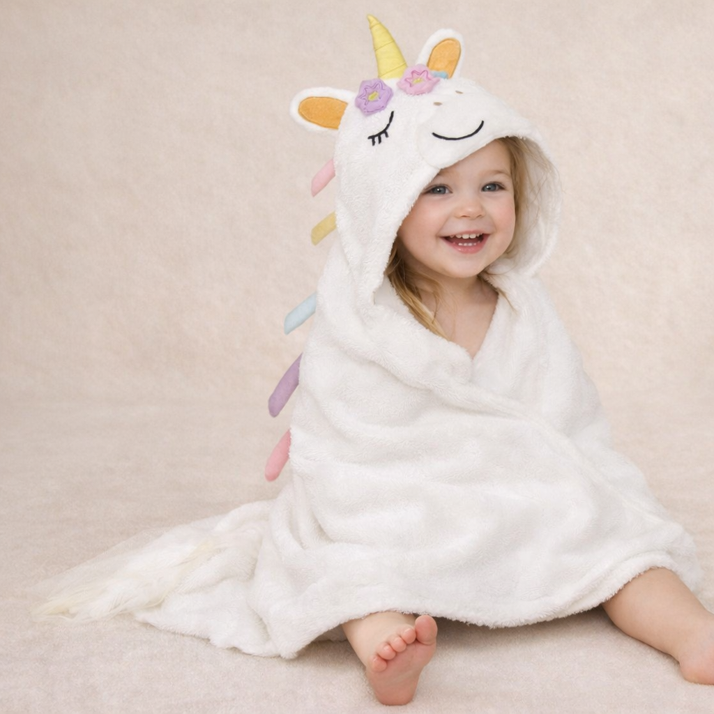 Organic Cotton Baby Hooded Towel - Unicorn