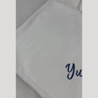 White with Light Grey Picot Footie and Hat