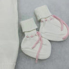 Adorable Bunny 3-Piece Knitted Baby Outfit for Coming Home, Sleeveless Romper