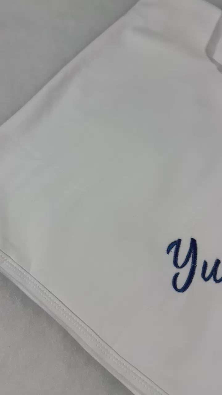 White with Light Grey Picot Footie and Hat