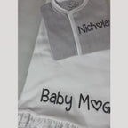 Light Grey Tiny Stripe Footie and Hat